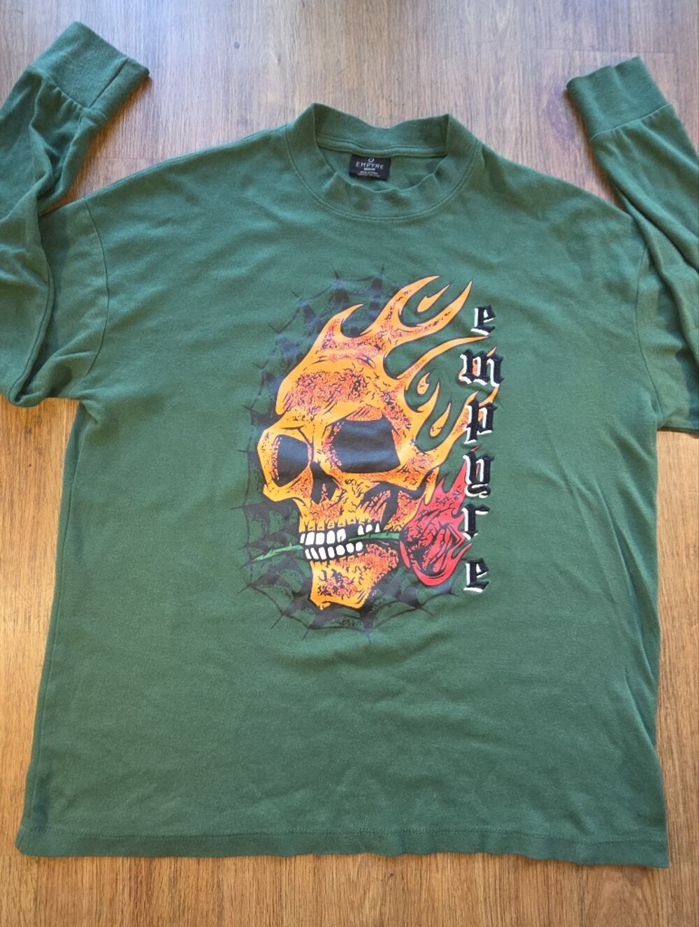 Empyre Forest Green Crewneck Tee with Black Logo Tag